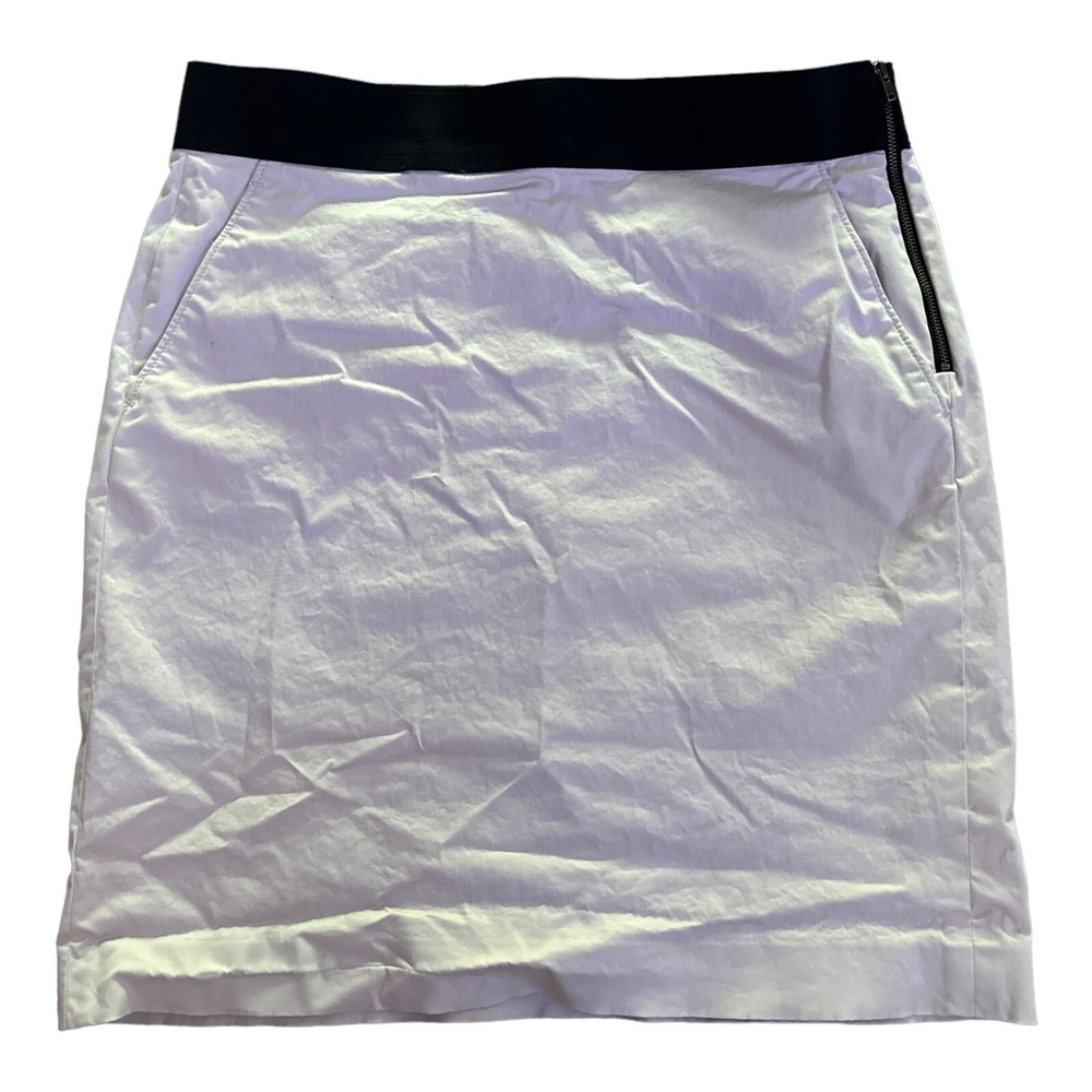 Banana Republic Tan Pencil Skirt Elastic Waist Side Zip Utility Stretch Size 6